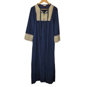 Vintage Komar Women’s Zip Up Housecoat Robe Long Warm Lounge Medium